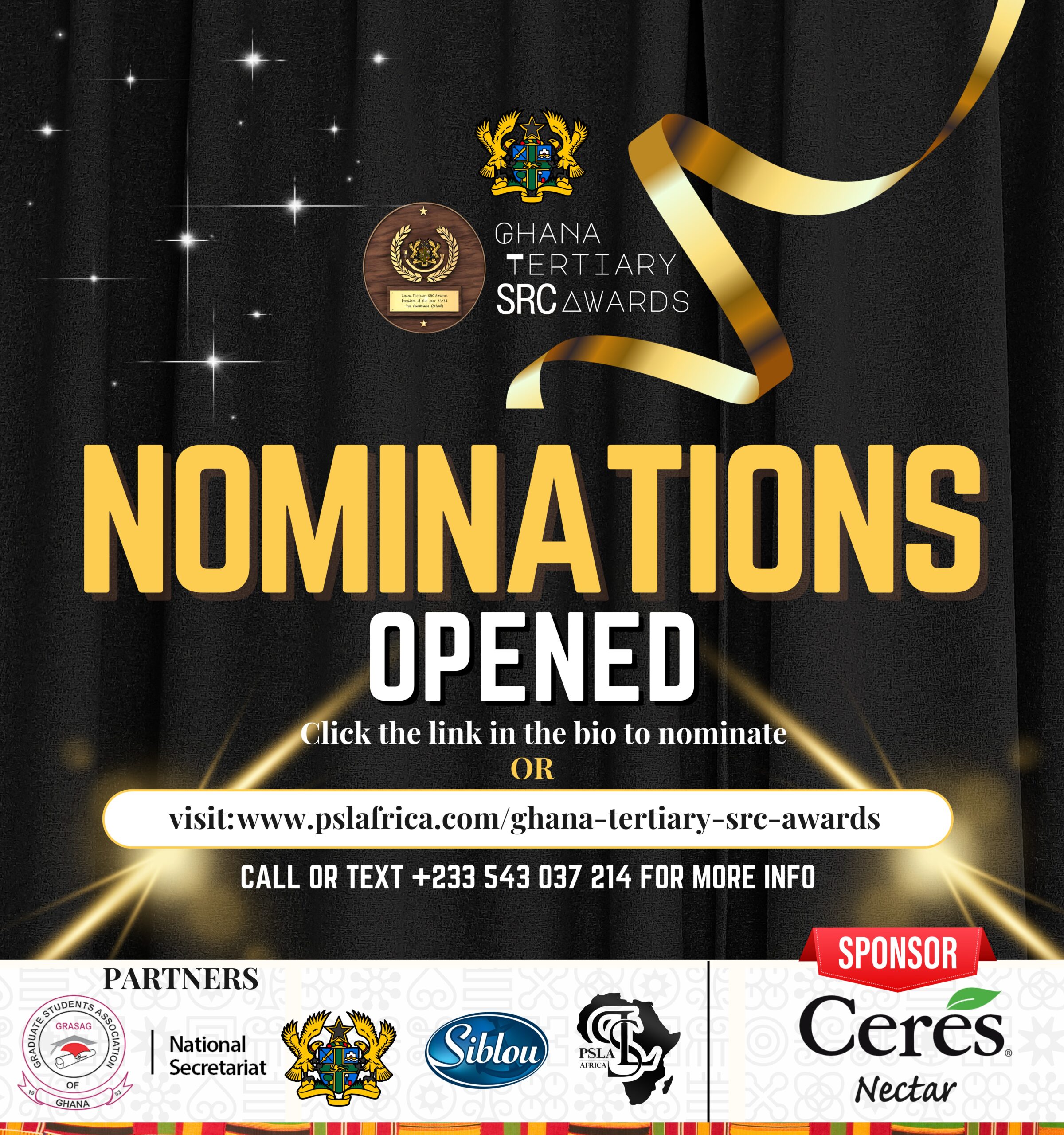 Calling All Tertiary SRC Executives: Ghana Tertiary SRC Awards Nominations Open on May 17, 2024!